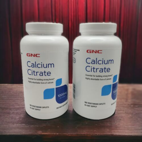 Primary image for 2x GNC Calcium Citrate High Absorbable Calcium Strong Bones 180 Caplets Ea 12/26