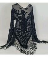 STEVIE NICK&#39;S STYLE BLACK  ARTDECO GYPSY BOHEMIAN DELUXE OOAK VELVET BLO... - $3,437.94 MXN