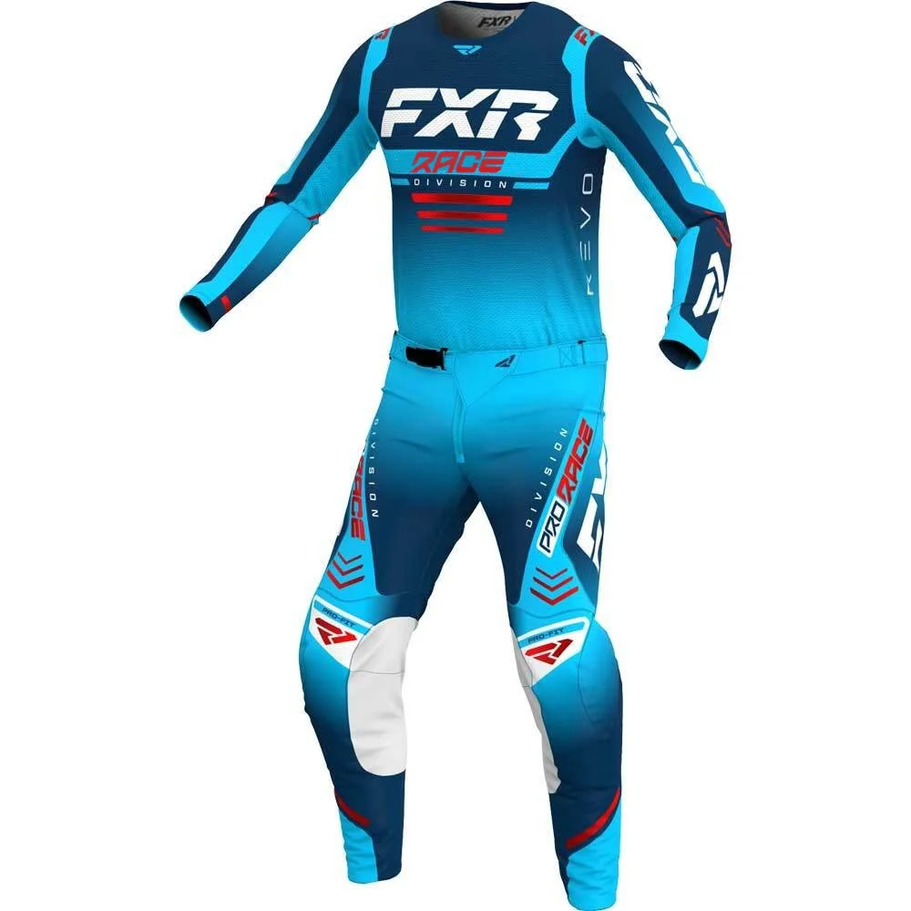 Jersey print blue fxr revo 2024 mx combos motocross gear set off road moto jersey set thumb200