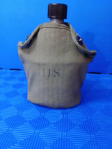WW2 US Army Original Canteen and Cup with Canvas cover  1945 dated - $54.17