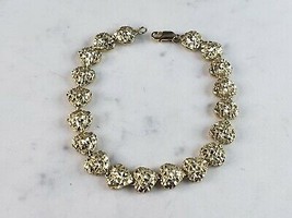 Womens Vintage Estate 14k Gold Heart Link Bracelet 9.4g E3281 - £928.44 GBP