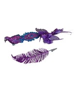 Lot of 3 Purple Glitter Holiday Christmas Ornaments Hummingbird Peacock ... - $312.25 MXN