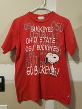 Third Street Snoopy Ohio State Buckeyes T Shirt Women&#39;s Youth Sz L 14-16 Red - £11.97 GBP