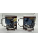 Houston Foods Co. Currier &amp; Ives Winter Holiday Snow Scene Coffee Cups M... - €17,30 EUR