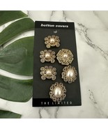 The Limited Vintage 90s Button Covers New Gold Pearls Cottagecore Made i... - $357.32 MXN