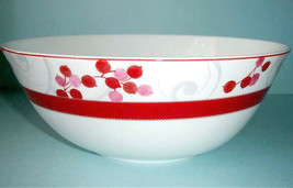 Lenox Merry Berry Holiday Serving Bowl 9.5&quot; Red Banded Made In USA New - $63.26