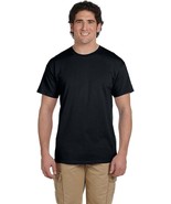 NEW Men&#39;s  Black Cotton Plain Crew Neck Short Sleeves T-Shirt Size M - $55.31 MXN
