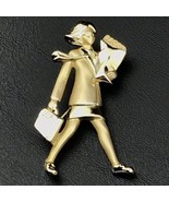 Bringing Home the Bacon SHE BOSS Working Mom AJC Brooch Gold Tone Busine... - $12.95