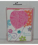 Hallmark Invitations &quot;You&#39;re Invited&quot; Flowers Balloon Pink Orange Blue P... - $14.14 CAD