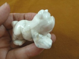 Y-DOG-EB-717) white BULLDOG bull dog carving FIGURINE gemstone I love DO... - $17.53