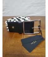 RAG &amp; BONE Jumbo Boyfriend Woven  Leather/Rope Belt Black White Size XS NWT - €37,85 EUR