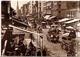 Vtg New York Broadway at Duane St Horse Carriage Chrome Postcard A5 - £17.01 GBP