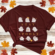 Stay Spooky Cute Ghost Unisex Halloween T-shirt | Autumn Season Harvest ... - £23.98 GBP