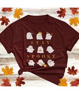 Stay Spooky Cute Ghost Unisex Halloween T-shirt | Autumn Season Harvest ... - £23.89 GBP