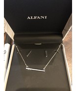 SILVER PLATED BAR NECKLACE AND EARRING SET ALFANI - £11.68 GBP