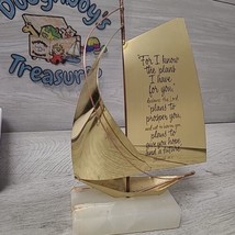 Brass Sailboat Boat Marble Bible Verse Jeremiah 29:11 Graduation Gift - $7.50