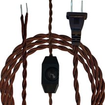 Royal Designs, Inc. 8Ft Twisted Rayon Lamp Cord with NEMA-15P Plug, Rotary Dimme - £18.27 GBP