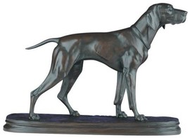 Sculpture TRADITIONAL Lodge English Pointer Dogs Ebony Black Resin Hand-Painted - £266.57 GBP