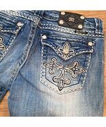 Miss Me Jeans boot cut women&#39;s size 30 bootcut rhinestone back style je5... - $585.02 MXN
