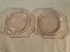 2 Pink Mayfair 5.75 Inch Plates Depression Glass - £11.94 GBP