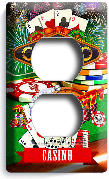 CASINO CHIPS ROULETTE CRAPS POKER BLACK JACK OUTLET WALL COVER MAN CAVE HD DECOR