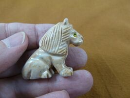 Y-LIO-SI-4 white red gray LION wild cat carving SOAPSTONE PERU FIGURINE cub - €7,66 EUR