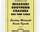 Missouri Southern Coaches Bus Time Table 1969 Serving Missouri;s Scenic ... - £11.05 GBP