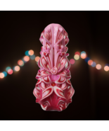 Carved Candles Home Decor Handmade Art Design Gift Handcarved Pink Red 1... - $856.64 MXN