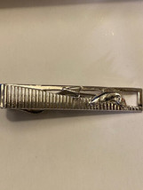 Swank Silver Vintage Necktie Tie Bar Clip Fish Dolphin Emblem - £20.10 GBP