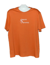 Armani Exchange Orange White Logo Cotton Short Sleeve Men's T-Shirt Size  XL - $46.46