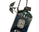 Kate Mesta TIME FOR FAITH Clock Watch Angel Dog Tag Necklace  Art to Wea... - £19.74 GBP