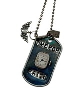 Kate Mesta TIME FOR FAITH Clock Watch Angel Dog Tag Necklace  Art to Wea... - £19.42 GBP