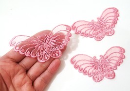 10pc-100 pcs Small Dusty Pink Butterfly Lace Patch Craft Appliques Motif A15 - £7.10 GBP+