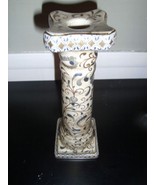 Paisley Gold trim Ceramic Candle Stick H - $19.80