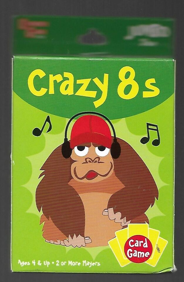 Crazy 8&#39;s Jumbo Size Card Game, Time to Get Crazy!, University Games New... - $5.90