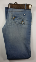 (Y24B4) Vintage nobo Heart Pocket Bootcut Flare Juniors Woman Size 9 Blue Jeans - £35.39 GBP