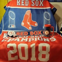 Boston Red Sox Fan Bundle Large 2018 World Series Flag Can Coozie Sign Mug  - £18.47 GBP