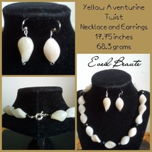 Yellow Aventurine And Black Onyx Necklace And Earrings Set - £27.36 GBP
