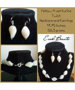 YELLOW AVENTURINE AND BLACK ONYX NECKLACE AND EARRINGS SET - $34.65