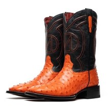 ALABAMA Genuine Ostrich Skin Cowboy Boot from the Western Collection Orange image 3