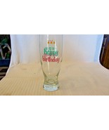 Happy Birthday Pilsner Beer Glass 16 Ounce 7&quot; Tall, Birthday Cake &amp; Candles - £23.59 GBP