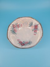 Vintage Opalescent Lusterware Floral Decorative Bowl Bone China Gold Trim - $14.95