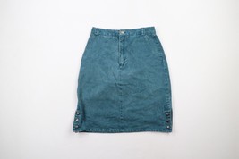 Vintage 90s Calvin Klein Womens 12 Faded Stonewashed Knee Length Denim Skirt - £35.46 GBP