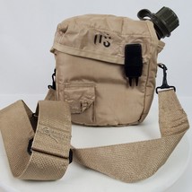 Vintage 1996 Militaria Skilcraft US Canteen in Tan Mesh Crossbody Pouch - $35.53