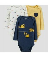 Just One You by Carter&#39;s Baby Boys&#39; 3pk Construction Bodysuit Size 3M NWT - $8.39