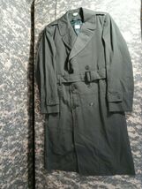 VINTAGE OVERCOAT MANS WOOL GABARDINE AG-44 DRESS GREEN JACKET 38R VIETNA... - $55.43