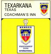 Vtg Chrome Postcard Texarkana TX Coachman&#39;s Inn 9x4 Friendship Inn UNP - $9.85