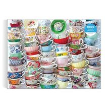 Galison Teacups  Julie Seabrook Ream 1000 Piece Puzzle Featuring A Regency Core - $13.02