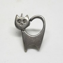 Vintage R. Tennesmed Sweden Pewter Cat Brooch Pin - £18.35 GBP