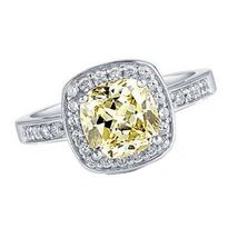 2CT Citrine Diamond 14k White Gold Finish Halo Ring 925 Sterling Silver - £59.15 GBP